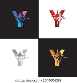 Letter Y logo, Y logo, AI logo set, modern and minimal design, tech-inspired, colorful icons and symbols, suitable for artificial intelligence, innovation, branding, startups, and digital identity.