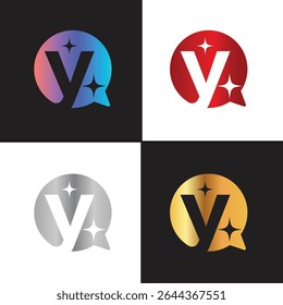 Letter Y logo, Y logo, AI logo set, modern and minimal design, tech-inspired, colorful icons and symbols, suitable for artificial intelligence, innovation, branding, startups, and digital identity.