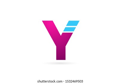 letter Y logo alphabet for company logo icon design in pink blue color. Suitable for a corporate or business design