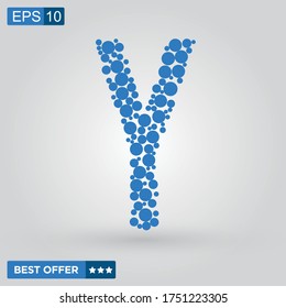 Letter Y logo. Alphabet logotype design.Dots Vector Illustration