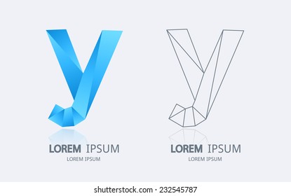 Letter Y logo. Alphabet logotype vector design.