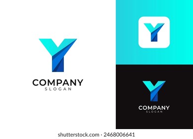 Letter Y logo alphabet vector symbol. Set of abstract initial letters Y monogram logo template, icon for business