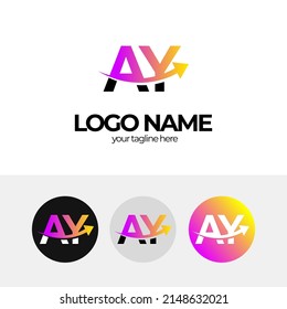 Letter A and Y Logo, AY logo design for business, arrow, scale Up, Increase business, business logo design