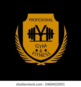 Letter Y Logo With barbell. Fitness Gym logo. fitness vector logo design for gym and fitness.