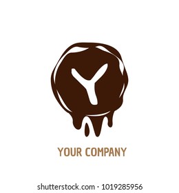 Letter Y Logo. Chocolate Shape