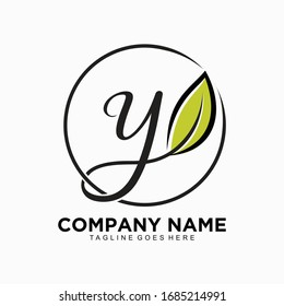 Letter Y logo in circle design concept for brand