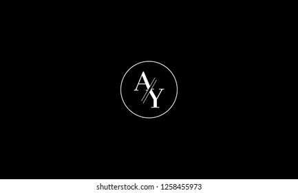 LETTER A AND Y LOGO WITH CIRCLE FRAME FOR LOGO DESIGN OR ILLUSTRATION USE