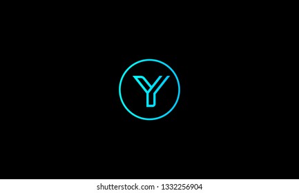LETTER Y LOGO WITH CIRCLE FRAME FOR LOGO DESIGN OR ILLUSTRATION USE