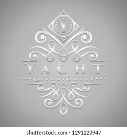 Letter Y Logo - Classic & Luxurious Silver Embossed Style Logo