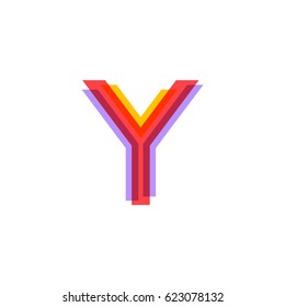 Letter Y logo with Colorful three line, real estate, apartment, condo, house, modern, digital, technology logotype
