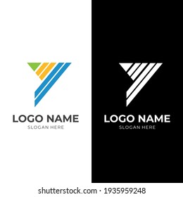letter Y logo concept with flat colorful style