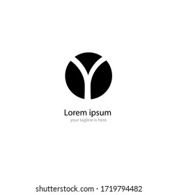 letter y logo concept with white background