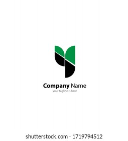 concepto de logotipo de letra y con fondo blanco