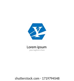 letter y logo concept with white background