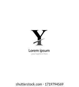 letter y logo concept with white background