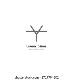 letter y logo concept with white background