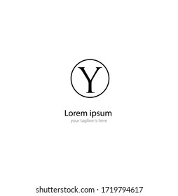 letter y logo concept with white background
