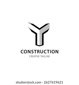 Letter Y logo for construction and architecture company. property template vector illustration for your brand.