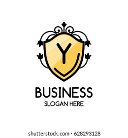 Letter y logo , creative Yellow symbol floral emblem , Elegant calligraphic ornament line art monogram logo design for photographer , Fashion & wedding photography logo design . vector illustration
