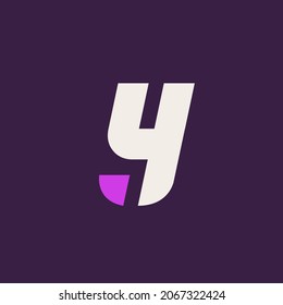 Letter Y logo. Decorative typographic icon isolated on light background. Alphabet initial monogram. Character sign. Modern design, geometric lettering symbol. Web, tech, corporate style.