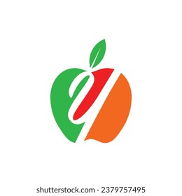 Diseño de logotipo Carta Y con elementos del vector Apple para aplicaciones naturales, plantilla de diseño de ilustración ecológica