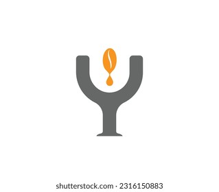 Letter Y logo design with a coffee bean Logo café and cafeteria