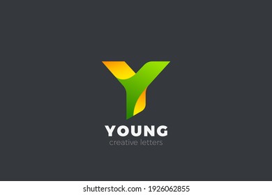 Letter Y Logo design Corporate Business Technology Media vector template Ribbon style.