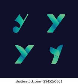 Letter Y Logo Design. Creative Letter Y Logo Set. 