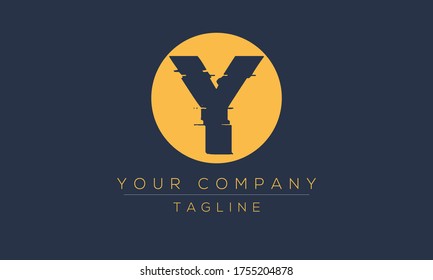 Letter Y Logo Design, Distorted Vector Y