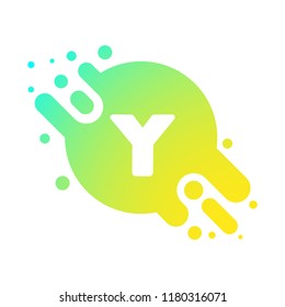 Letter Y Logo Design Dot Gradient Abstract Shape
