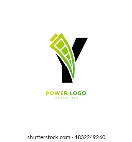Letter Y. Logo design for energy. Battery logo design element fit for company and busines