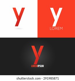 letter Y logo design icon set background