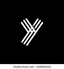 letter y logo design isolated in black background