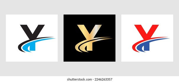 Letter Y Logo Design für Marketing und Finanzen. Initial-Y-Logotype-Zeichen