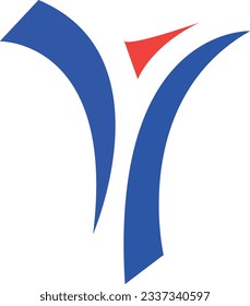 Letter Y logo design in a moden geometric style with cut out slash and lines. Vector