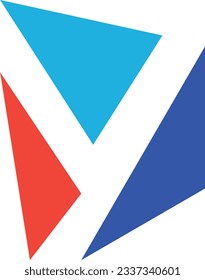 Letter Y logo design in a moden geometric style with cut out slash and lines. Vector