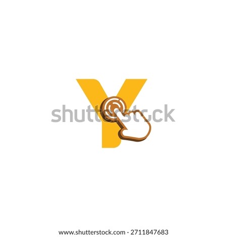 Letter Y Logo Design on Touchscreen Vector Template