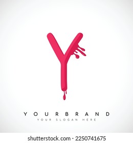 Letter Y Logo Design mit roten Bluttreibern. Vektorgrafik