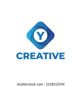 Letter Y logo design with simple gradient style, professional logo design template