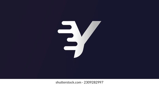 Diseño de logotipo Carta Y concepto simple Vector Premium