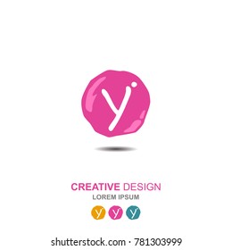 letter y, y logo, y logo design. simple word type logo. suitable for businesses in the field of children and young women. round background that resembles gel for creative design. abstract. vector