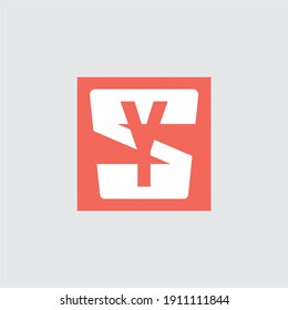 Letter Y Logo Design With Square