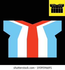 Letter Y logo design in stylish 3D look perspective art. Vector logo with red, white, blue color, in Eps 8.