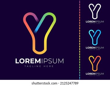 Letter y Logo Design-Vorlage. Kreative moderne, trendige Typografie und farbenfroher Farbverlauf.