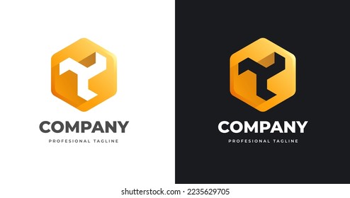 Letter Y logo design template with geometric shape style