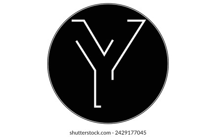 Letter Y logo design template, cross vector logo icon circle logotype