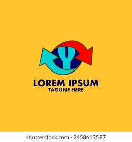 Letra Y Plantilla de diseño de logotipo. Flecha signo creativo
