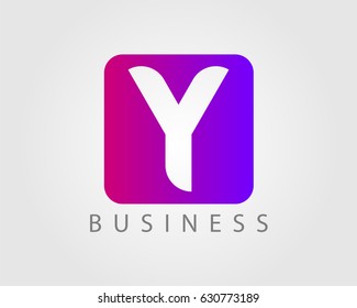 Letter Y logo design template with square