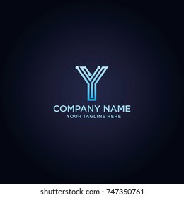 Letter Y Logo Design template, Technology and digital abstract icon