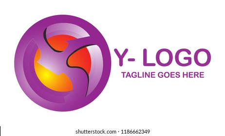 Letter Y logo design vector illustration template